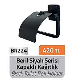 Beril Siyah Kapaklı Kağıtlık Pirinç