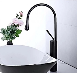 Damla Siyah Çanak Lavabo Bataryası