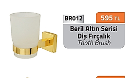Beril Gold (Cam)Diş Fırçalık Pirinç