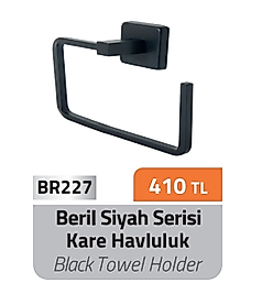 Beril Siyah Kare Havluluk Pirinç