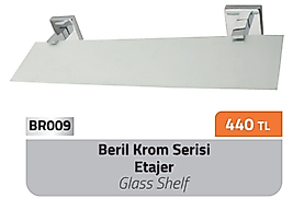 Beril Krom (Cam ) Etajer Pirinç