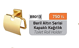 Beril Gold Kapaklı Kağıtlık Pirinç