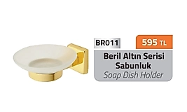 Beril Gold (Cam ) Sabunluk Pirinç
