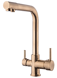 L Boru Arıtmalı Mat Gold Mutfak Bataryası