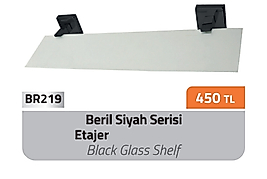 Beril Siyah (Cam ) Etajer Pirinç