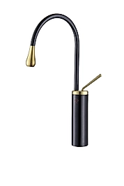 Damla Siyah Gold Çanak Lavabo Bataryası