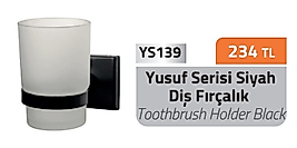 (Cam) Diş Fırçalık Siyah %100 Paslanmaz