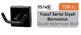 Siyah 2'li Bornozluk Askısı %100 Paslanmaz