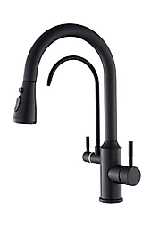 Spiralli Arıtmalı Mutfak Bataryası Siyah