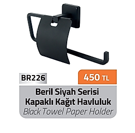 Beril Siyah Kapaklı Kağıt Havluluk Pirinç